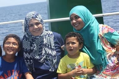 Nada and Maye on Ferry