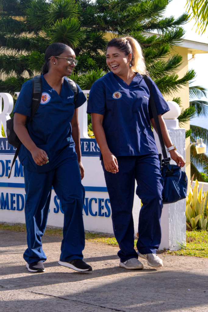 Caribbean medical school students discussing tuition and fees